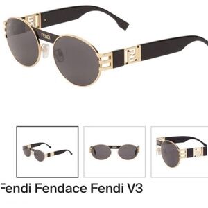 Fendi V3 Sunglasses x Versace Collaboration Fendace Mens Black Gold with box